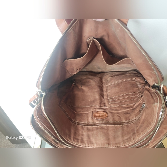 Vintage Fossil Laptop Bag brown Leather - Picture 4 of 9